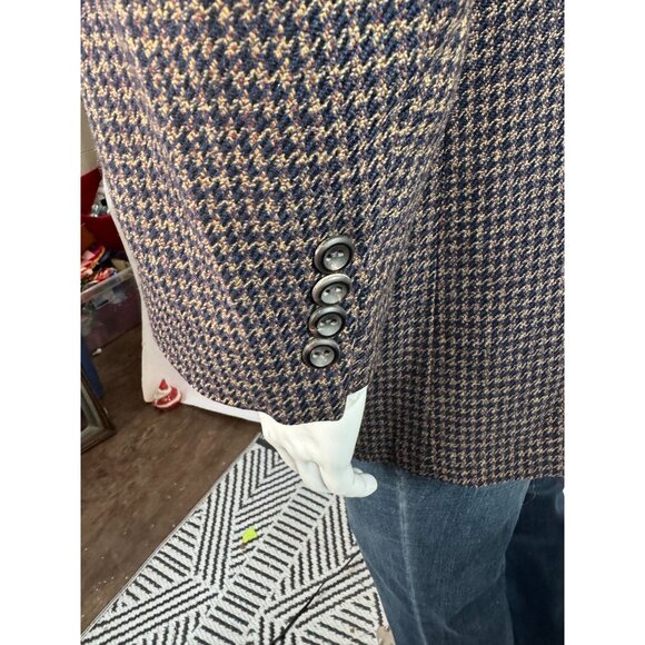 Oxford Clothes Neiman Marcus  Wool Cashmere Houndstooth Blazer Renaissance 43R - Picture 9 of 16